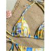 imageWomens 2 Piece Boho Bikini Sets Tropical Graphic String Bathing Suit SwimsuitYellow