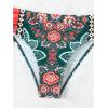 imageWomens 2 Piece Boho Floral Swimsuit Drawstring High Waisted Bikini Sets Twist Bathing SuitMulticolor