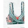 imageWomens 2 Piece Boho Floral Swimsuit Drawstring High Waisted Bikini Sets Twist Bathing SuitMulticolor