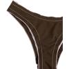 imageWomens 2 Piece Bowknot High Cut Bikini Sets Halter Backless Lettuce Trim Bathing Suit SwimsuitBrown
