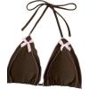 imageWomens 2 Piece Bowknot High Cut Bikini Sets Halter Backless Lettuce Trim Bathing Suit SwimsuitBrown
