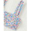 imageWomens 2 Piece Floral Bathing Suit Square Neck High Waisted Bikini Padded Cute Swimsuit SetBlue