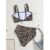 imageWomens 2 Piece Floral Bathing Suit Square Neck High Waisted Bikini Padded Cute Swimsuit SetBrown