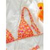 imageWomens 2 Piece Floral Bikini Sets Triangle Spaghetti Strap Bathing Suit Padded Cut Out SwimsuitOrange
