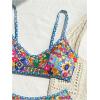 imageWomens 2 Piece Floral Boho High Cut Bikini Sets Wireless Swimsuit Bathing SuitMulticolor