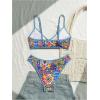 imageWomens 2 Piece Floral Boho High Cut Bikini Sets Wireless Swimsuit Bathing SuitMulticolor