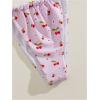 imageWomens 2 Piece Graphic Bikini Set Floral Cherry Print Triangle Swimsuit Cute Bathing SuitPink