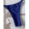 imageWomens 2 Piece High Cut Swimsuit Halter Triangle Ruched Bikini Sets Vacation Bathing SuitBlue