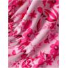 imageWomens 2 Piece High Cut Swimsuit Halter Triangle Ruched Bikini Sets Vacation Bathing SuitFloral Pink