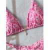 imageWomens 2 Piece High Cut Swimsuit Halter Triangle Ruched Bikini Sets Vacation Bathing SuitFloral Pink