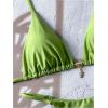 imageWomens 2 Piece High Cut Swimsuit Halter Triangle Ruched Bikini Sets Vacation Bathing SuitLight Green