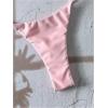 imageWomens 2 Piece High Cut Swimsuit Halter Triangle Ruched Bikini Sets Vacation Bathing SuitPink