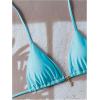 imageWomens 2 Piece High Cut Swimsuit Halter Triangle Ruched Bikini Sets Vacation Bathing SuitPure Blue