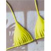 imageWomens 2 Piece High Cut Swimsuit Halter Triangle Ruched Bikini Sets Vacation Bathing SuitPure Yellow