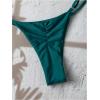 imageWomens 2 Piece High Cut Swimsuit Halter Triangle Ruched Bikini Sets Vacation Bathing SuitTeal Blue