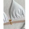 imageWomens 2 Piece High Cut Swimsuit Halter Triangle Ruched Bikini Sets Vacation Bathing SuitWhite