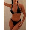 imageWomens 2 Piece Knot Swimsuit Backless Halter String Bikini Bathing Suit Vacation Cruise OutfitBlack