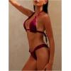 imageWomens 2 Piece Knot Swimsuit Backless Halter String Bikini Bathing Suit Vacation Cruise OutfitBurgundy