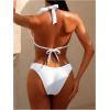 imageWomens 2 Piece Knot Swimsuit Backless Halter String Bikini Bathing Suit Vacation Cruise OutfitWhite