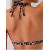 imageWomens 2 Piece Leopard Bathing Suit Halter High Cut Bikini Sets Triangle SwimsuitBlack