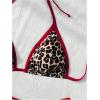 imageWomens 2 Piece Leopard Ruffle Bikini Sets Triangle Halter Y2k Swimsuit Contrast Trim Bathing SuitMulticolor