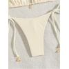 imageWomens 2 Piece String Bikini Sets Backless Halter Wireless Bathing Suit Tie Side Ruched SwimsuitApricot
