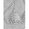 imageWomens 2 Piece Striped Bathing Suit Halter Triangle Tie Side Bikini Sets Vacation Summer SwimsuitBlack White