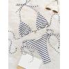 imageWomens 2 Piece Striped Bathing Suit Halter Triangle Tie Side Bikini Sets Vacation Summer SwimsuitBlue and White