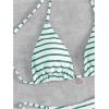 imageWomens 2 Piece Striped Bathing Suit Halter Triangle Tie Side Bikini Sets Vacation Summer SwimsuitGreen White