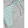 imageWomens 2 Piece Striped Bathing Suit Halter Triangle Tie Side Bikini Sets Vacation Summer SwimsuitGreen White