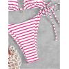 imageWomens 2 Piece Striped Bathing Suit Halter Triangle Tie Side Bikini Sets Vacation Summer SwimsuitPink