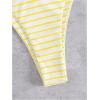 imageWomens 2 Piece Striped Bathing Suit Halter Triangle Tie Side Bikini Sets Vacation Summer SwimsuitYellow