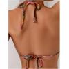 imageWomens 2 Piece Tropical High Cut Bikini Sets Tie Back Triangle Bathing Suit Boho SwimwearMulticolor