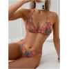 imageWomens 2 Piece Tropical High Cut Bikini Sets Tie Back Triangle Bathing Suit Boho SwimwearMulticolor