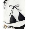 imageWomens 2 Pieces Bikini Set Bow Knot Halter Swimwear Tie Side Swimsuit BeachwearBlack