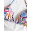 imageWomens 2 Pieces Bikini Set Graphic Halter Triangle Swimsuit Tie Side SwimwearMulticolor