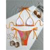 imageWomens 2 Pieces Bikini Set Tie Dye Halter Triangle Swimsuit Tie Side Swimwear BeachwearMulticolor