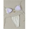 imageWomens 2 Pieces Swimwear Set Basic Halter Swimsuit Backless Low Waist BikiniWhite