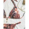 imageWomens 2 Pieces Underwear Set Floral Halter Triangle Swimsuit Graphic Bikini Set Boho BeachwearMulticolor
