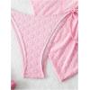 imageWomens 3 Piece Floral Crisscross String Bikini Sets Halter Padded Bathing Suit with Cover Up SkirtPink