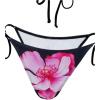 imageWomens 3 Piece Floral Graphic Bathing Suit Halter Triangle String Bikini with Cover Up SarongV