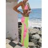 imageWomens 3 Piece Floral Swimsuit Halter Triangle String Bikini with Bodycon Beach Skirts Cover UpGreen Pink