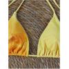 imageWomens 3 Piece Floral Swimsuit Halter Triangle String Bikini with Bodycon Beach Skirts Cover UpYellow