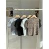 imageWomens 4 Pack Leopard Print Striped T Shirt Crewneck Short Sleeve Summer Crop TopMulticolor