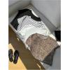 imageWomens 4 Pack Leopard Print Striped T Shirt Crewneck Short Sleeve Summer Crop TopMulticolor