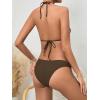 imageWomens 4 Piece Bikini Sets Sexy Cheeky Swimsuit Bathing Suit Cover Up Sheer Mesh Skirts Set Swim SuitsYellow