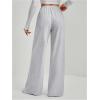 imageWomens Baggy Straight Leg Sweatpants Elastic Waist Letter Track Pants Long TrousersGrey
