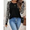 imageWomens Camo Print Long Sleeve Tee Tops Casual Crewneck Tees Shirts Casual Fall T ShirtBlack Brown