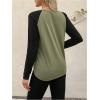 imageWomens Camo Print Long Sleeve Tee Tops Casual Crewneck Tees Shirts Casual Fall T ShirtGreen and Black