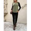 imageWomens Camo Print Long Sleeve Tee Tops Casual Crewneck Tees Shirts Casual Fall T ShirtGreen and Black